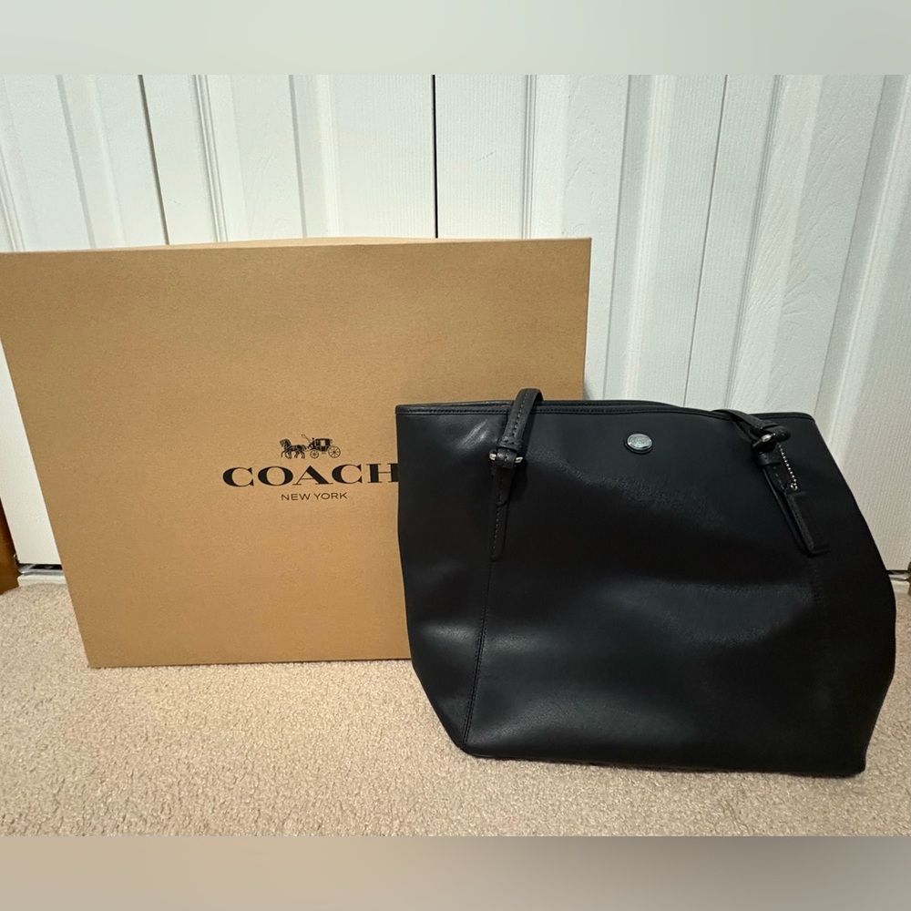 Coach Black Leather Tote